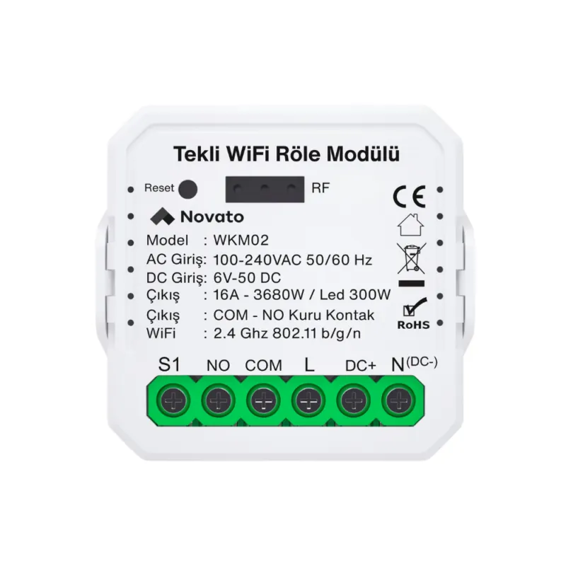 Tuya Smart Zigbee AC DC Kuru Kontak Röle | Novato Elektronik tanıtım görseli 1