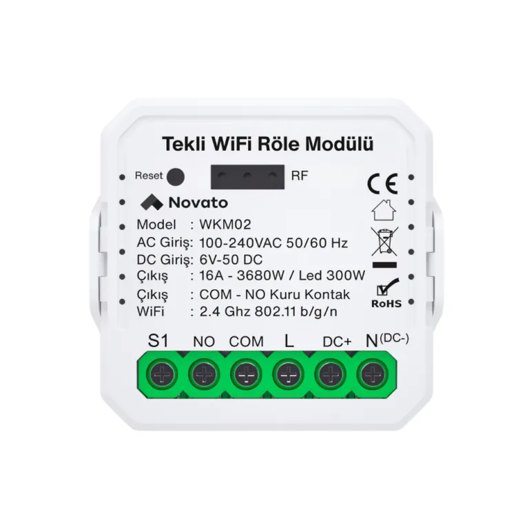 Tuya Smart Zigbee AC DC Kuru Kontak Röle | Novato Elektronik tanıtım görseli 2