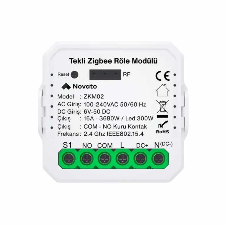 Tuya Smart Zigbee Nötrsüz Tek Çıkışlı Röle | Novato Elektronik tanıtım görseli 2