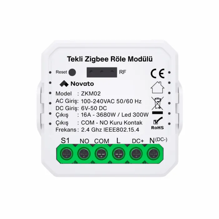 Tuya Smart Zigbee Nötrsüz Tek Çıkışlı Röle | Novato Elektronik tanıtım görseli 3