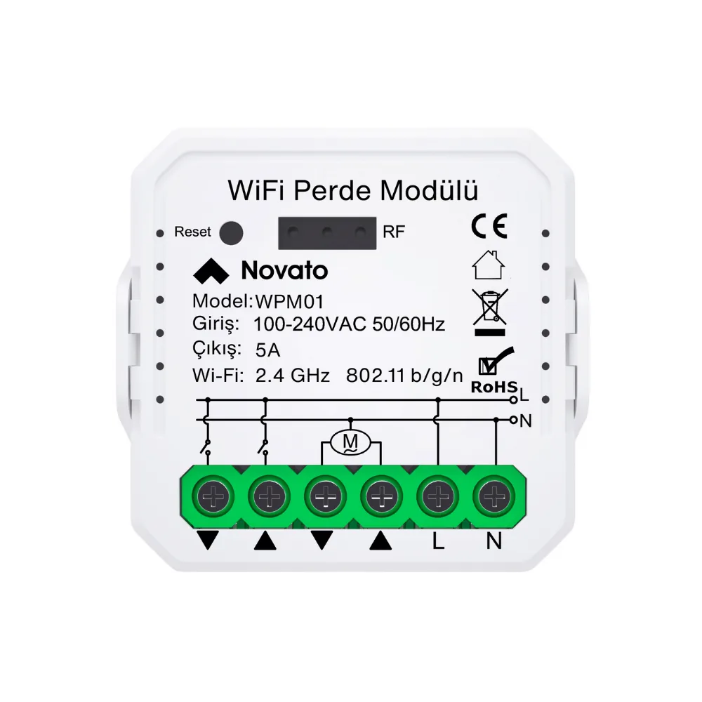Tuya Smart WiFi Perde Panjur Motor Rölesi | Novato Elektronik