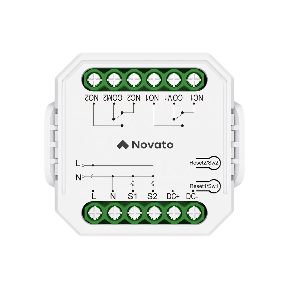 Tuya Smart Zigbee Çift Kuru Kontak Çıkışlı Röle | Novato Elektronik