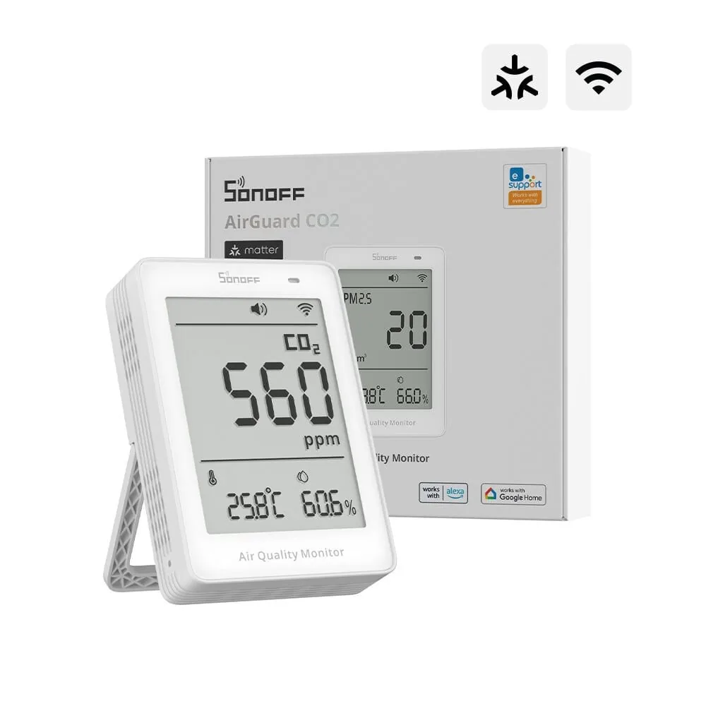 SONOFF AirGuard PM2.5/PM10 Matter Akıllı Hava Kalitesi Ölçüm Cihazı | SAWF-07P