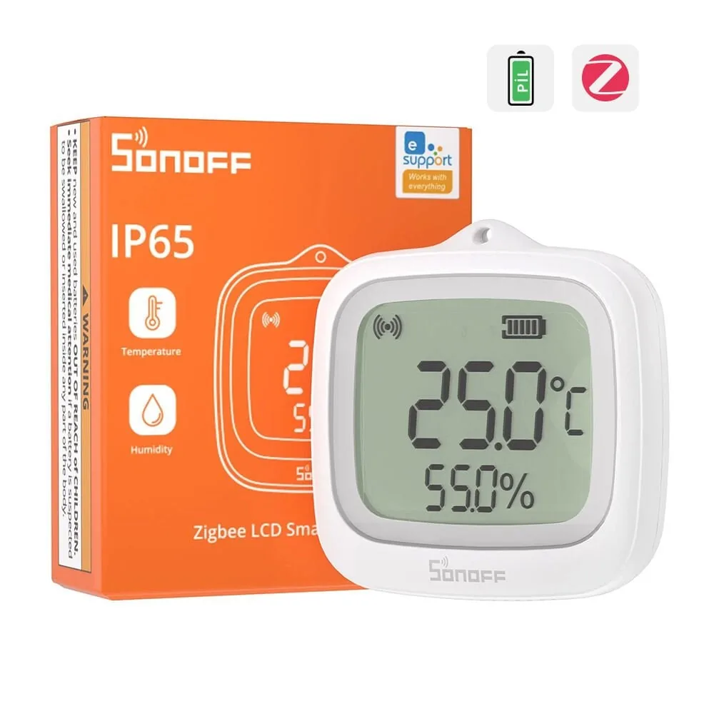 SONOFF SNZB-02WD ZigBee LCD Sıcaklık ve Nem Sensörü