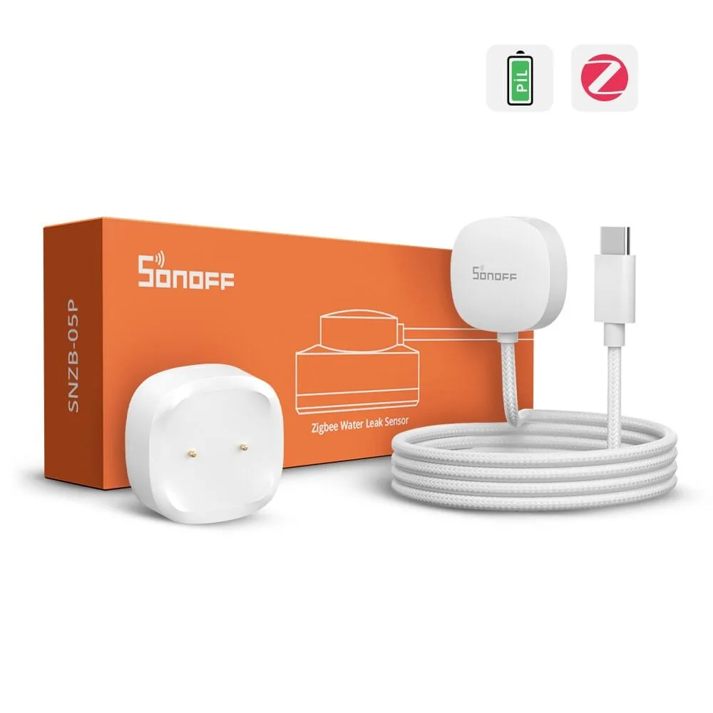 SONOFF SNZB-05P ZigBee Su Kaçak Sensörü ve Kablosu